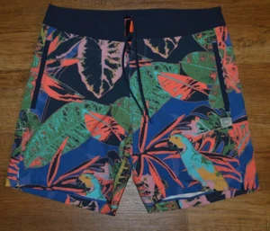 RHONE Boardshorts Herren 30 Schrittlänge 7" tropisches Vogelmuster ungefüttert Strand Schwimmen - Bild 1 von 3