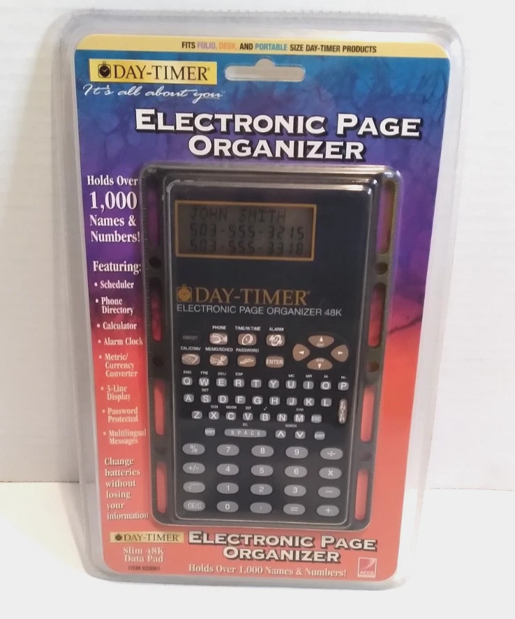 Day-Timer Electronic Page Organizer Slim 48k Data Pad #26061