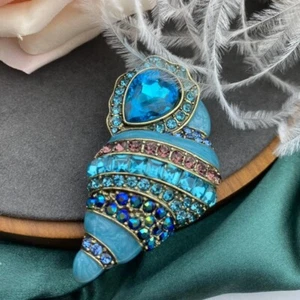 Accesorios de joyería con caracola vintage esmaltado estrás serie marina - Imagen 1 de 7