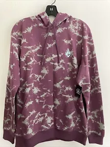 New Volcom Mens Long Sleeve Pullover Hoodie Graphic Sweatshirt Purple Size M - Picture 1 of 7