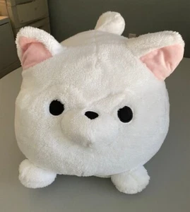 Fukuya Shiba Dango Puppy Dog Plush Stuffed Animal White Round 1 NWT - Picture 1 of 7