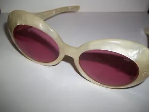 OCCHIALI DA SOLE VINTAGE colore rosa occhiali perlati BOC Pussycat Sunliner marcatura - Foto 1 di 15