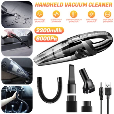 Portable 120W Cordless Handheld Car Vacuum Cleaner Wet&Dry Duster Strong Suction - Image 1 of 4