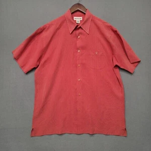Pronto Uomo Men's Orange Check Short Sleeve Button Up Shirt Size XL - Picture 1 of 6