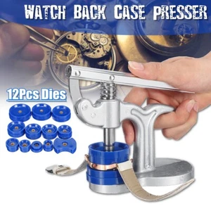 13X Watch Back Case Crystal Cover Press Presser Closer Watchmakers Repair Tools - Foto 1 di 7