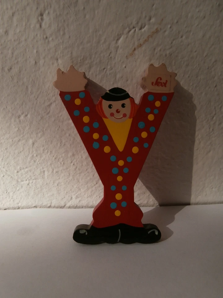 *Lettera Y alfabeto legno SEVI pagliaccio letter alphabet wooden clown lettere*