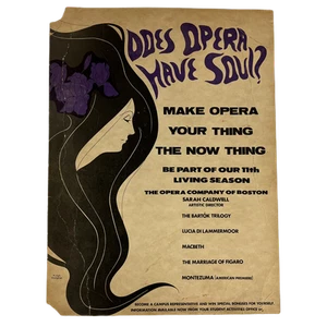 Póster vintage de "Sarah Caldwell" de The Opera Company of Boston - Imagen 1 de 2