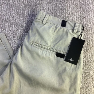 Pantalones chinos Adrien gris suave calce ajustado 31 x 29 7 For All Mankind para hombre nuevos con etiquetas Foto 1 de 4