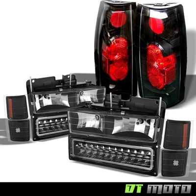 [Onyx Black] 94-99 C/K Tahoe Suburban Headlights+LED Bumper+ Altezza taillights - Image 1 of 4