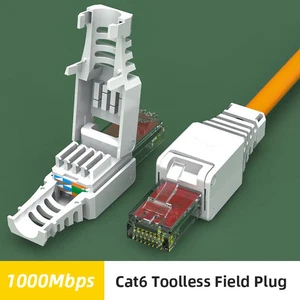 Tool Free RJ45Connector Ethernet Termination Internet Plug Installation Toolless - Afbeelding 1 van 10