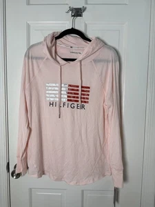 Tommy Hilfiger Mujer Rosa Con Capucha Manga Larga Camiseta Talla Grande Nueva Con Etiquetas  - Imagen 1 de 9