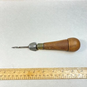 Vintage Wood Handle Tool Holder 10 Bits Drill Screwdriver Chisel Handle Storage - Picture 1 of 5