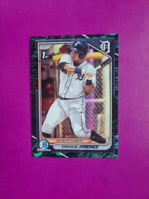 2024 Bowman Draft 1st Enrique Jimenez Chrome Lunar Glow Refractor /125 Card RC - Image 1 of 3