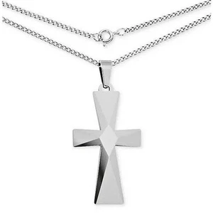 Wolfram Kreuz Kette Halskette Herren 24" Glaube Anhänger minimale Alltagskleidung Neu mit Etikett - Bild 1 von 14