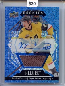 2022-23 Allure Kaedan Korczak Blue Line Auto Jersey RC #123 / Auto Patch VGK - Bild 1 von 2