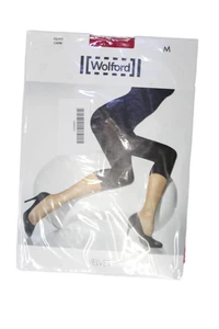 Wolford Womens Textured Fitted Sheer Crop Pantyhose Tights Black Size M - Picture 1 of 2