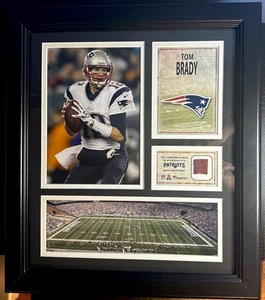 TOM BRADY GIOCO INCORNICIATO CALCIO USATO CON CACAO FANATICI 15"x17" LA CAPRA! PATRIOTI - Foto 1 di 4