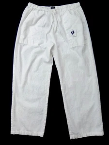 Coofany atmungsaktive leichte weiße Hose Kordelzug Taille weites Bein Größe Large - Bild 1 von 5