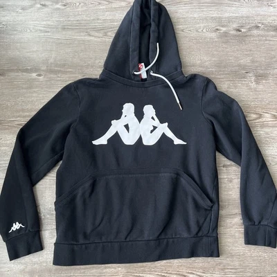 Kappa LA Barzus Hoodie Mens Small Black Fleece Pullover - Image 1 of 4
