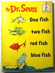 One Fish Two Fish Red Fish Blue Fish 1st Edition 1960 Dr.Seuss W/ Dust Jacket - Picture 1 of 19