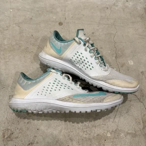 Nike Tenis Mujer Talla 9 FS Lite Run 2 684667-104 Blanco Azul Correr Caminar Zapatos - Imagen 1 de 10