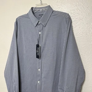 Camisa Rhone Para Hombres L Gris Franela Rayas Cercanías Calce Ajustado Manga Larga 101523 - Imagen 1 de 22