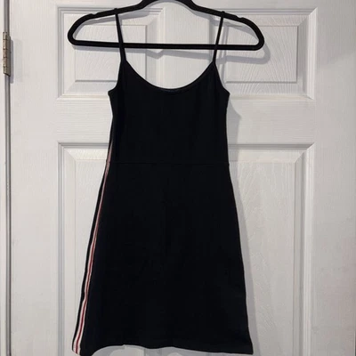Black Brandy Melville Dress With Striped Side One Size - Image 1 of 4