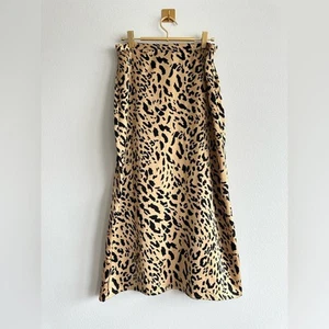 Forever 21 Leopard Midi Skirt M – Y2K Satin Slip Style Animal Print Skirt - Picture 1 of 6