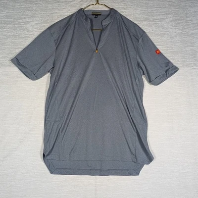 McDonald's Apparel 1/4 Zip Mens Medium Grey Employee Shirt Short Sleeve - Image 1 of 4