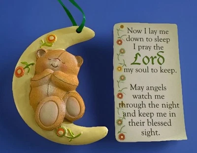 Adorno colgante para guardería oso dormido con oración recién nacido baby shower regalo para niños pequeños Foto 1 de 4