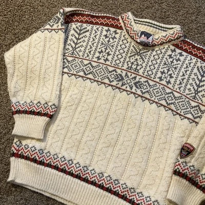 Suéter nórdico de lana vintage años 90 Dale Norway Trondheim 1997 para mujer talla 10 blanco Foto 1 de 4