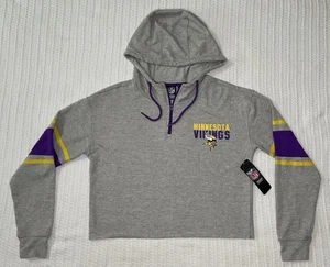 Minnesota Vikings Hoodie Sweatshirt Women's Medium Crop Top NFL Pullover NWT - Picture 1 of 8