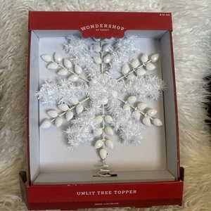 Wondershop Elegante Copo de Nieve Árbol de Navidad Topper, 12" Blanco - Imagen 1 de 5