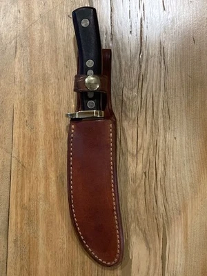 1967 - 72 SCHRADE WALDEN 165 旧 Timer WOODSMAN 猎刀 带原鞘 很好! — 第 1/4 张图片