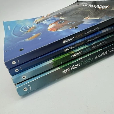 EnVision Florida Mathematics Lot Grade 4 & 6 Vol 1 2 Pearson Workbook Student Ed - Image 1 of 4