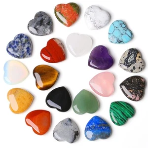 20PCS Natural Healing Crystals and Heart Stones Set Bulk Love Crystal Hearts ... - Picture 1 of 7