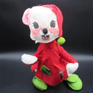 Annalee Puppen Weihnachtsmaus 1965, 12" h, weiß, rot Nachthemd & Mütze - Bild 1 von 14