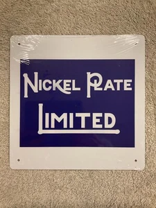 Letrero metálico de ferrocarril limitado con placa de níquel nuevo 8"x 8" - Imagen 1 de 3