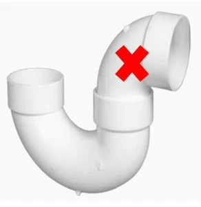 Charlotte Pipe PVC00706X0800HA 2 pulgadas x 2 pulgadas diámetro horario 40 trampa, blanca - Imagen 1 de 5