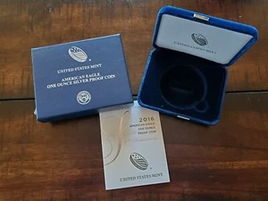 2016 Proof $1 American Silver Eagle Box & COA | No Coin - Picture 1 of 1