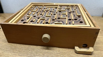 Vintage Labyrinth Wooden Puzzle Maze Game Wood Tilt Skill *No Marble* Indonesia - Image 1 of 4