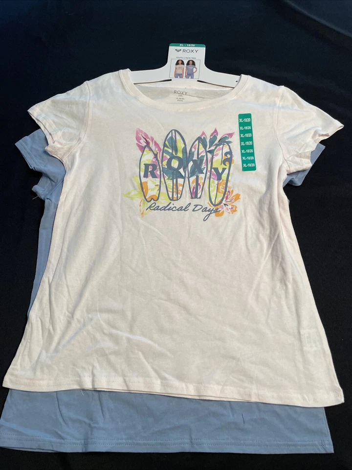 Roxy Youth Girl's 2-pack Tees, Size XL 18-20 - Image 1 of 4