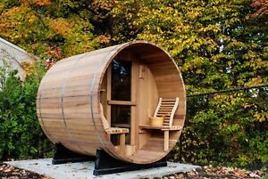 Outdoor Pine/Cedar Luxury Barrel Sauna Room - Brand New