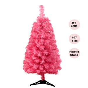 SALE 3ft/90CM Pink Christmas Tree Home Office Xmas Window Decoration 107 Tips - Picture 1 of 7
