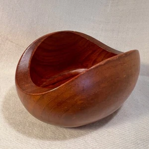 Vintage Teak Nut Bowl Sowe Konst Sweden Scandimodern MCM Sigvard Nilsson Design - Picture 1 of 17
