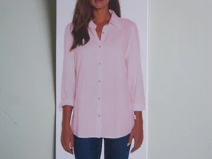 Orvis Women's Long Sleeve Linen Blend button up Top Size: M, Color: Pink - Picture 1 of 10