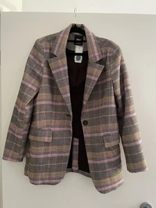 Sportsgirl Plaid ‘boyfriend style’ Blazer Size 6 BNWT RRP $109.95 - Picture 1 of 7