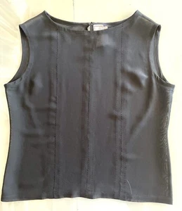 ANDRA GABRIELLE BARNEYS NEW YORK VINTAGE SHEER BLACK BLOUSE/TOP SILK PETITE S - Picture 1 of 7