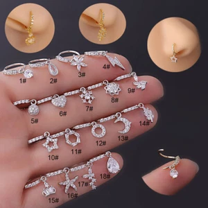 Septum-Ring Körperschmuck Nasenring Knorpel-Creolen Punk-Nasenpiercing  ≌ - Picture 1 of 13