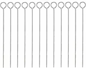 π₯10 x Metal BBQ Skewers Barbecue Meat Vegetable Kebab Shish Kitchen Grill Cook - Picture 1 of 10